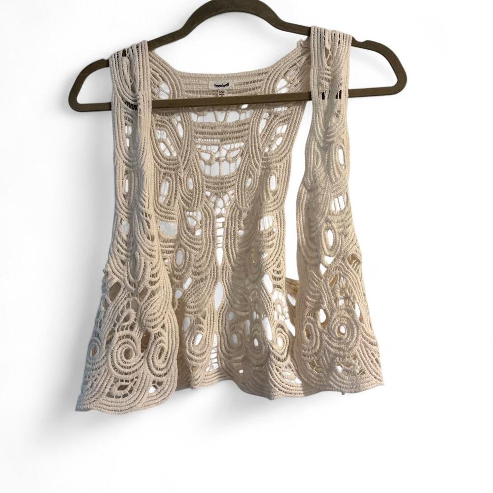 Crochet lace vest